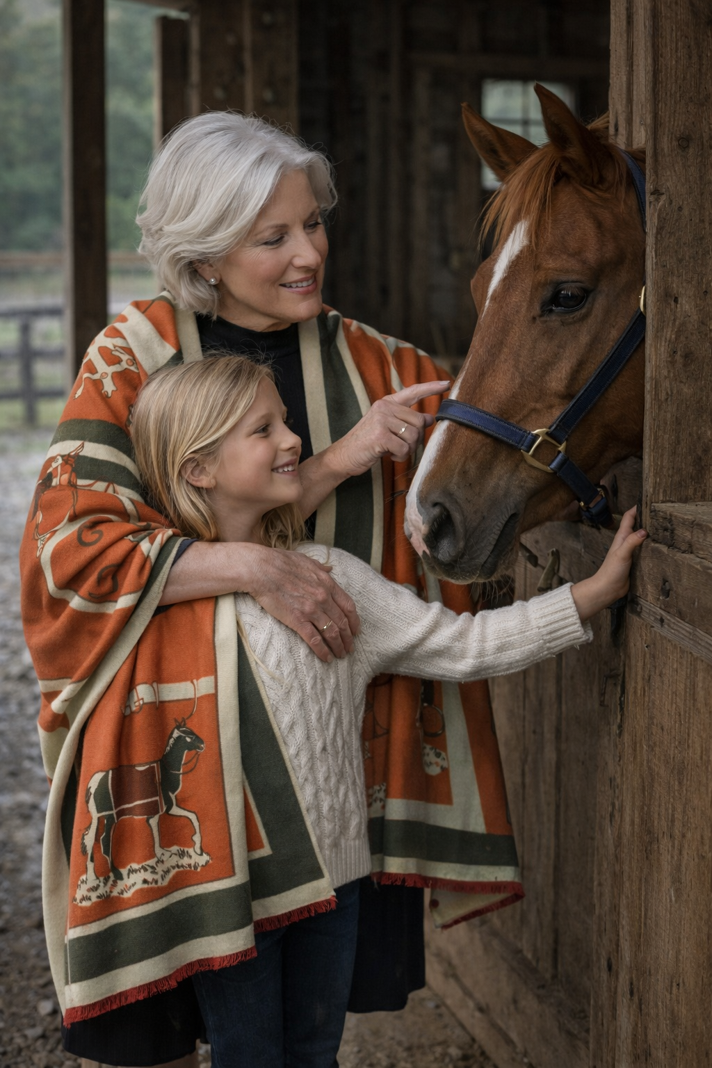 Equestrian Orange Reversible Wrap – Gallop Collection