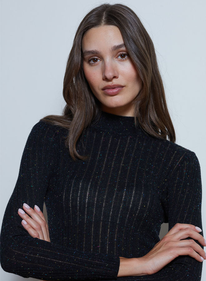 Mock Neck with Ladder Stitch