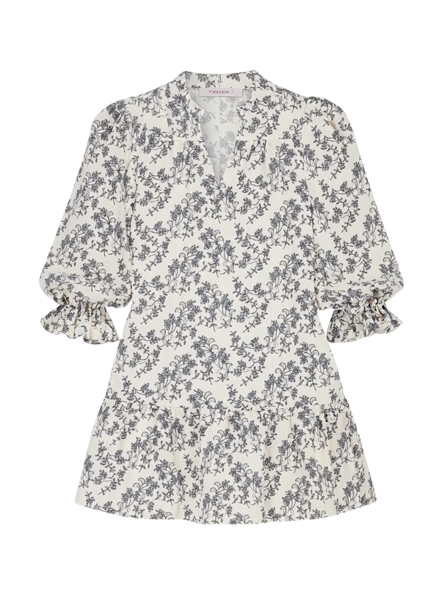 COLLAR FLOUNCED DRESS
