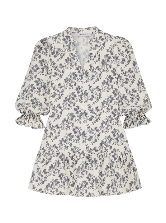 COLLAR FLOUNCED DRESS
