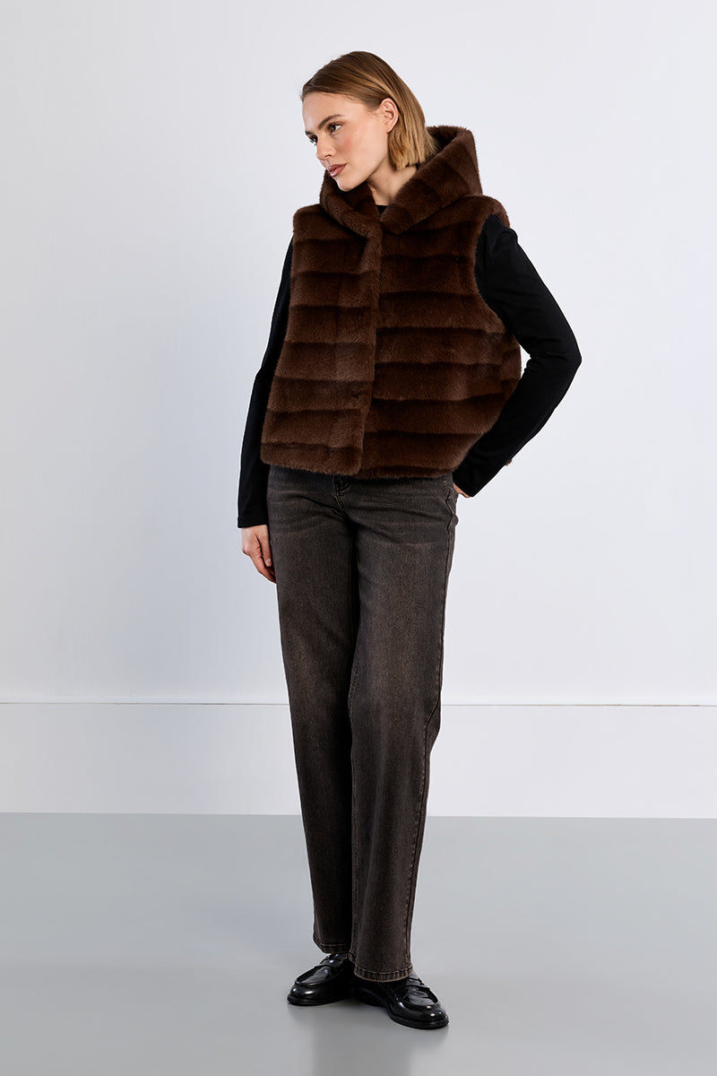 YOUNG LADIES WOVEN SLEEVELESS JACKET