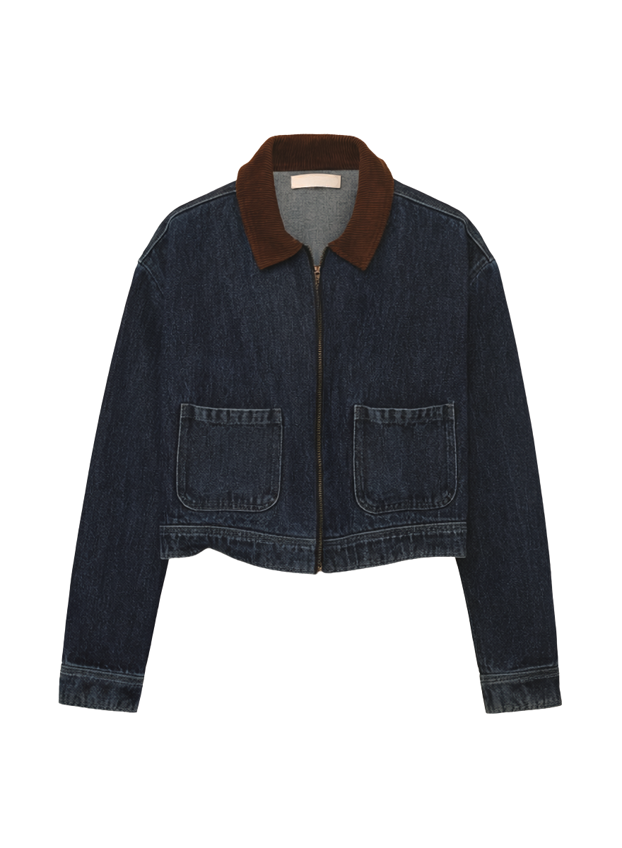 CROP ZIP UP BARN JACKET