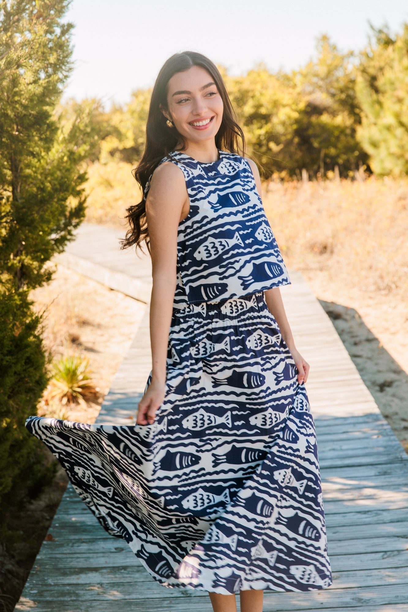Pavilion Skirt, Fish Print
