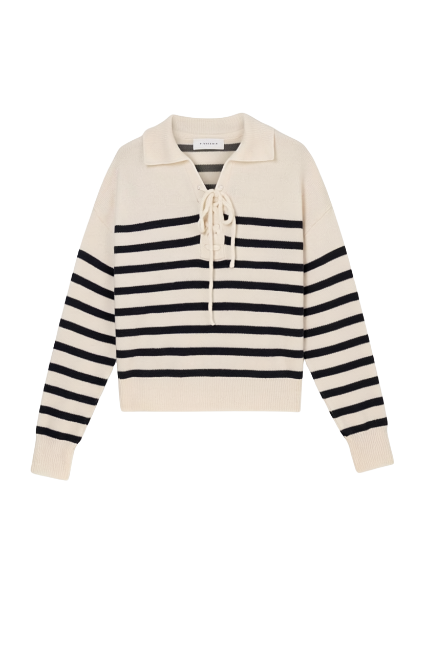 STRIPED COLLARED SWEATER