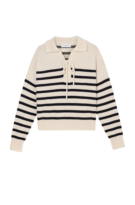 STRIPED COLLARED SWEATER