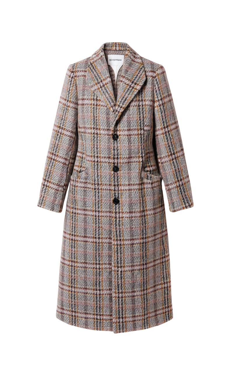 FLOWER BED PLAID COAT