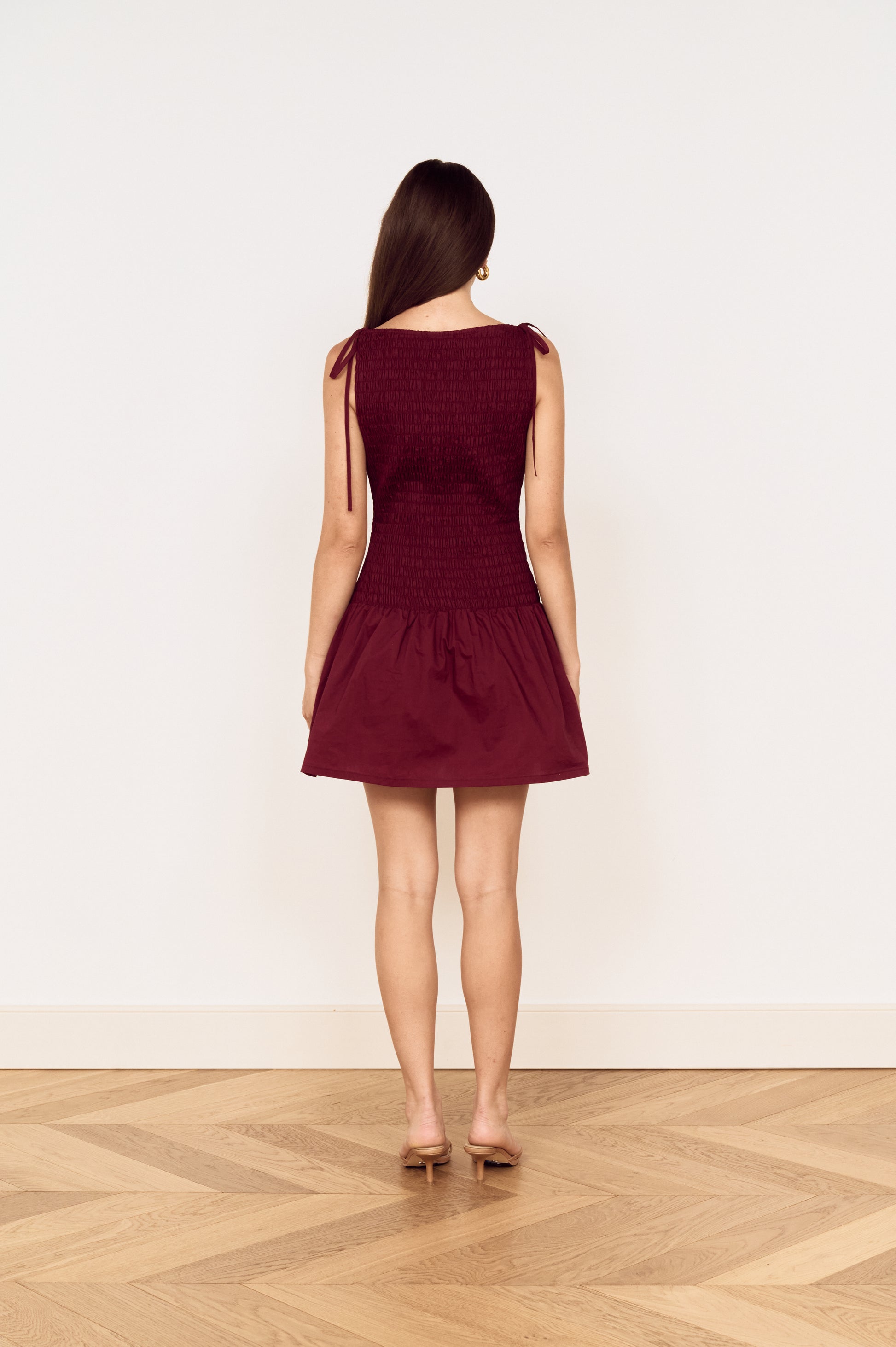 LOLA SHIRRED MINI DRESS