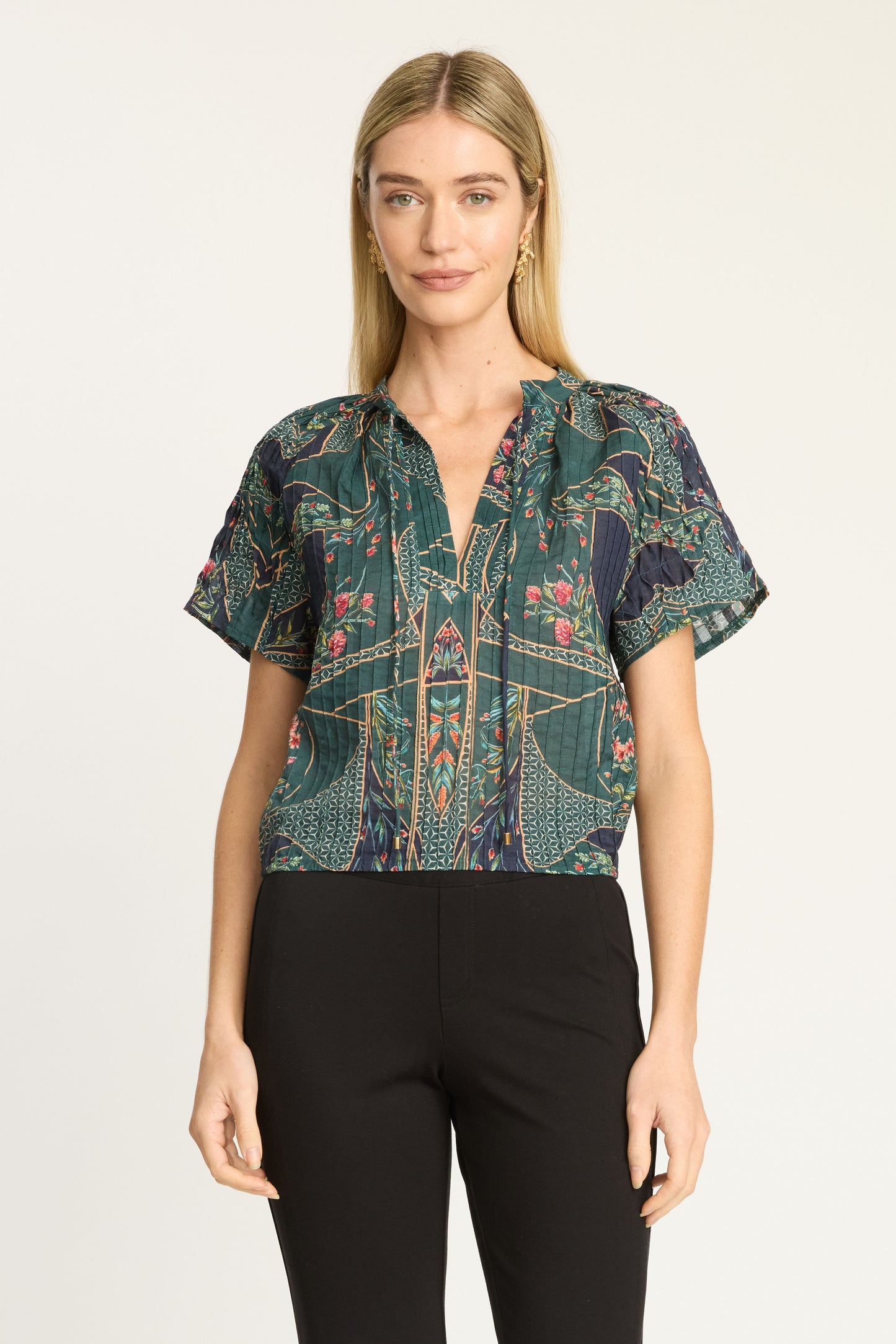 Zola Top in Patchwork Flower
