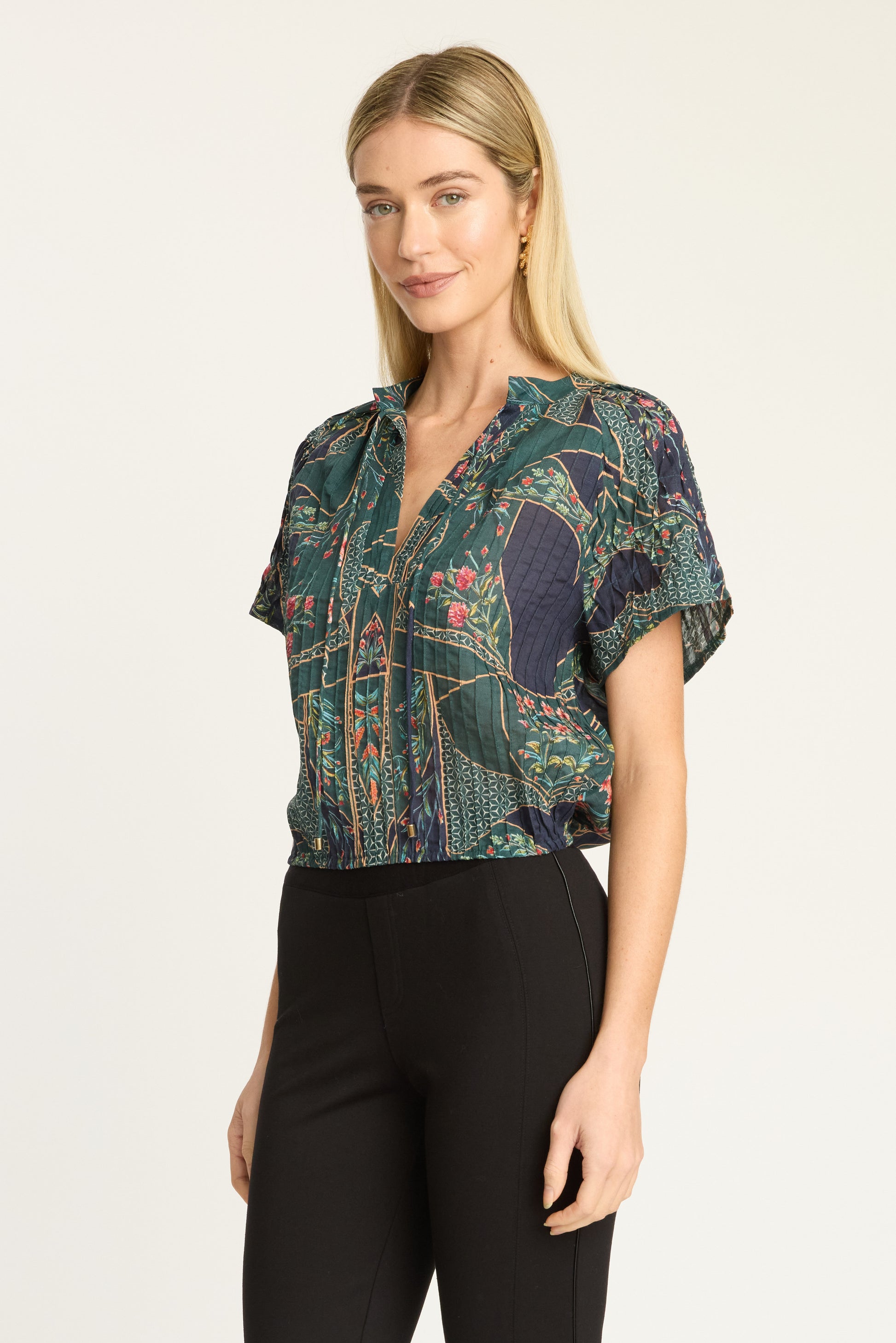 Zola Top in Patchwork Flower