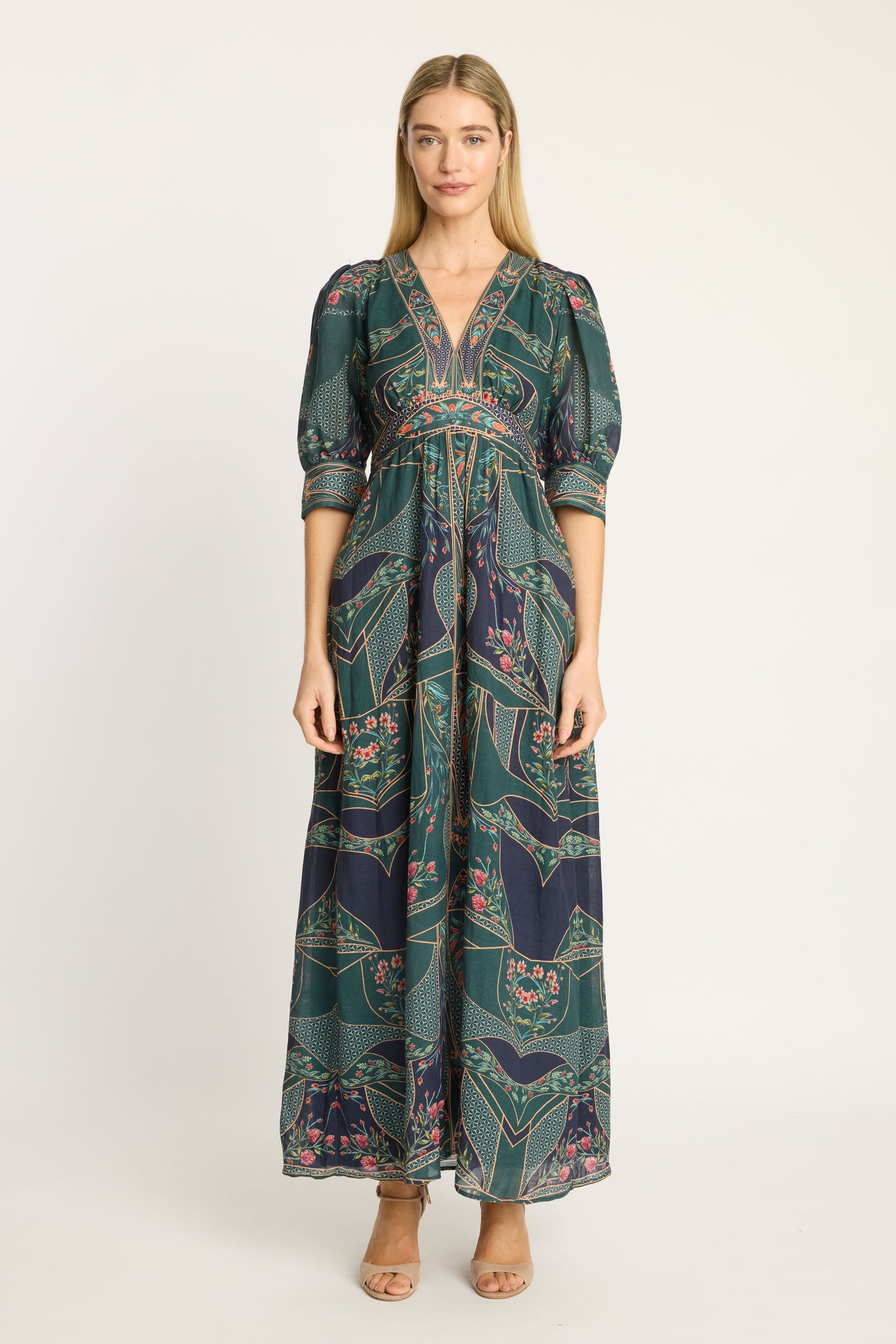 Aneta Dress in Patchwork Flower