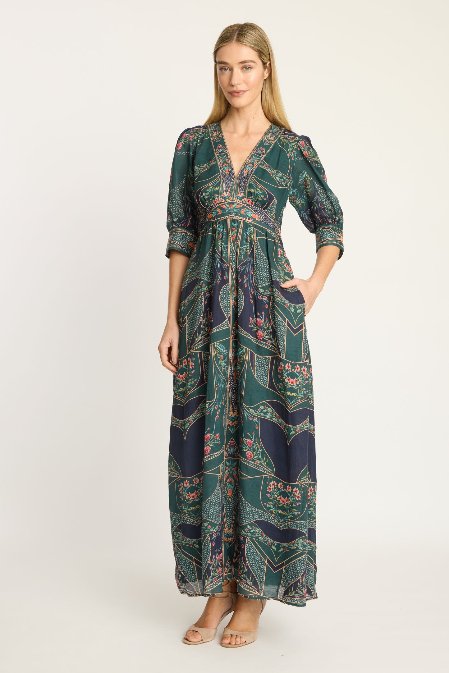 Aneta Dress in Patchwork Flower