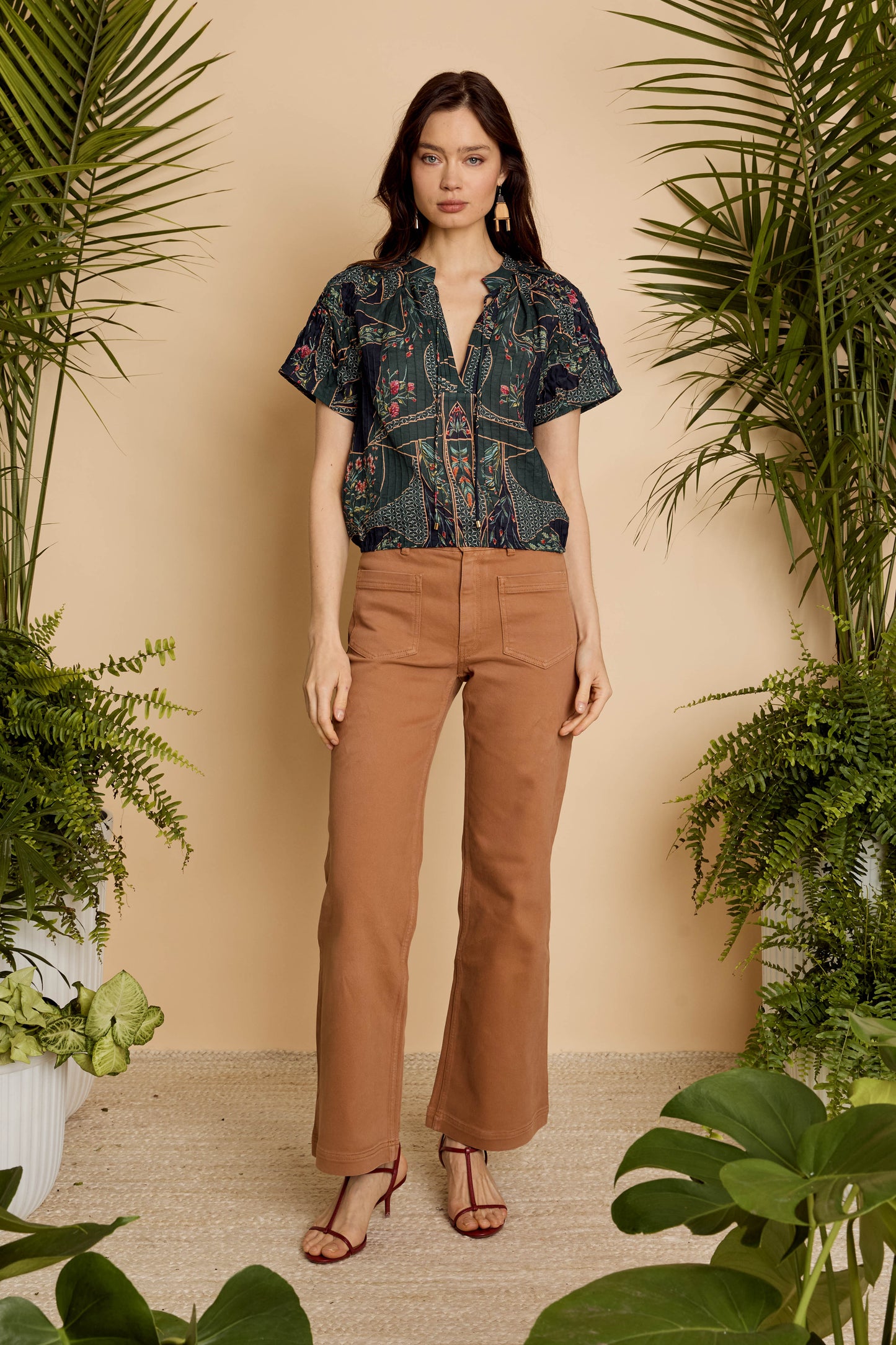 Zola Top in Patchwork Flower
