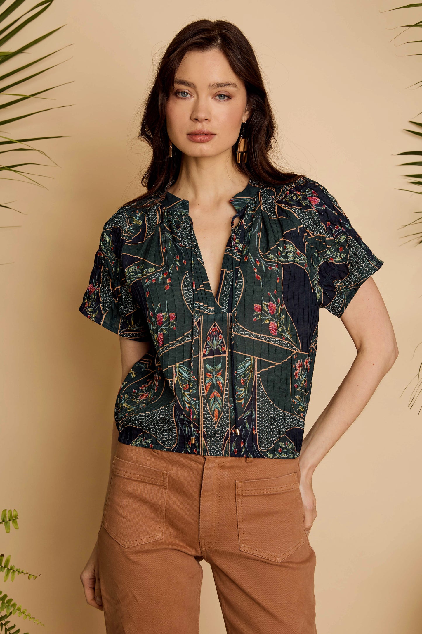 Zola Top in Patchwork Flower