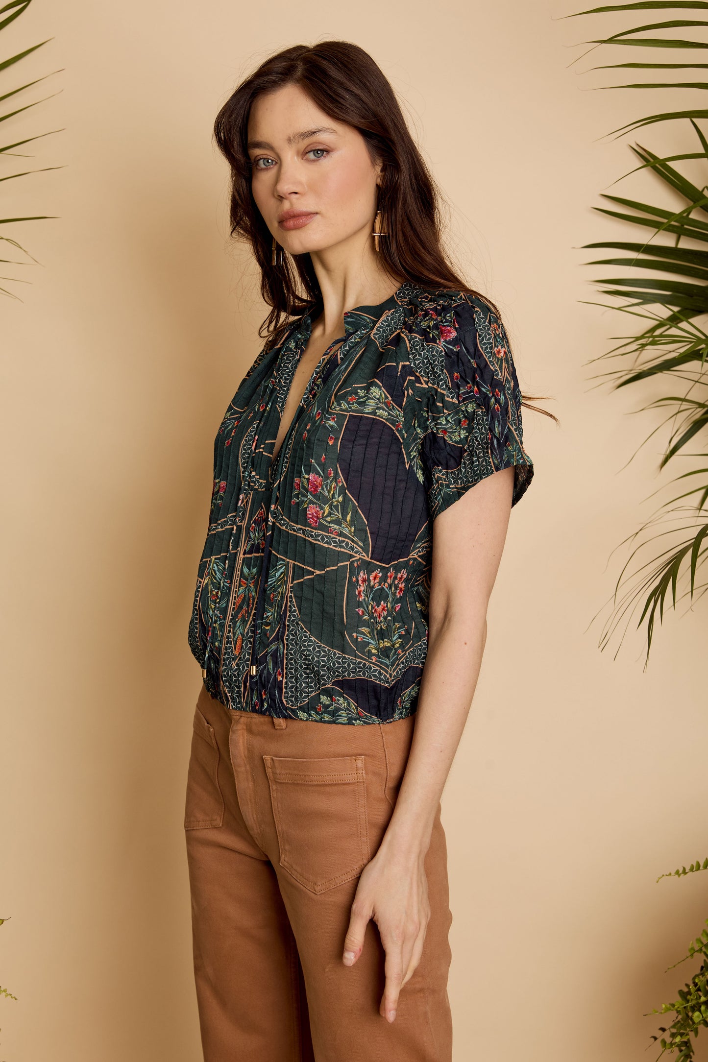 Zola Top in Patchwork Flower