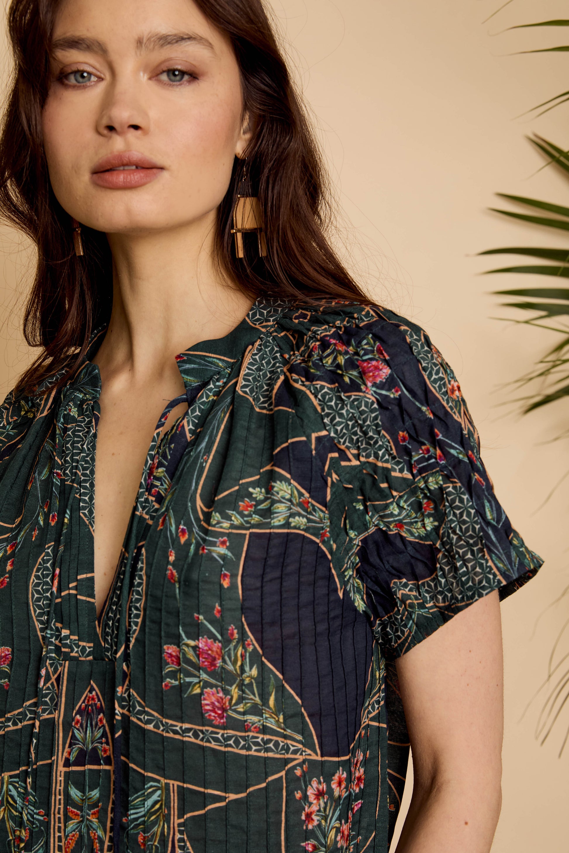 Zola Top in Patchwork Flower