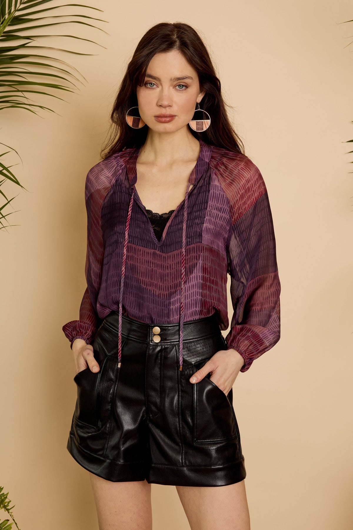 Sophie Top in Dusky Geo