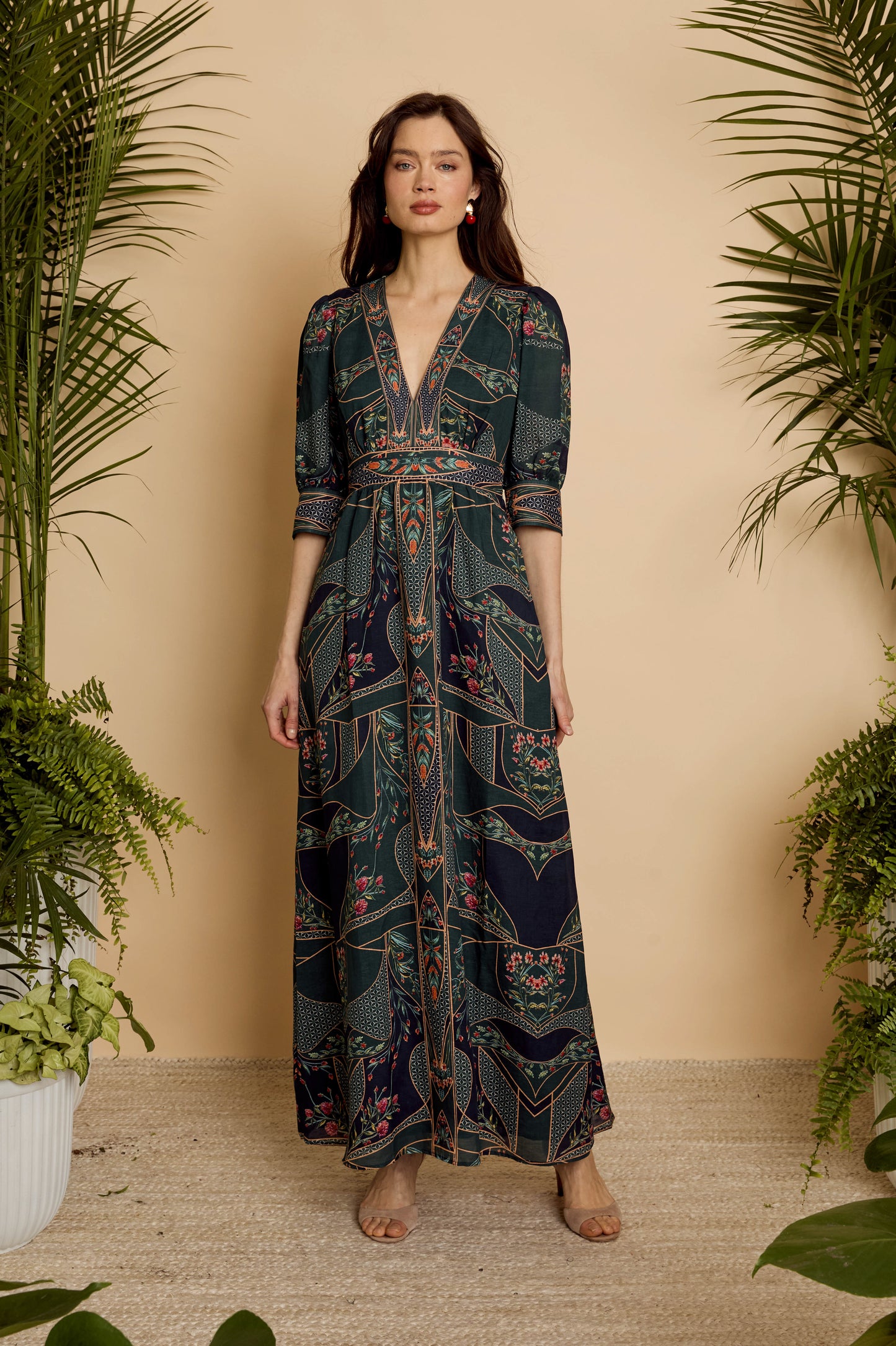 Aneta Dress in Patchwork Flower