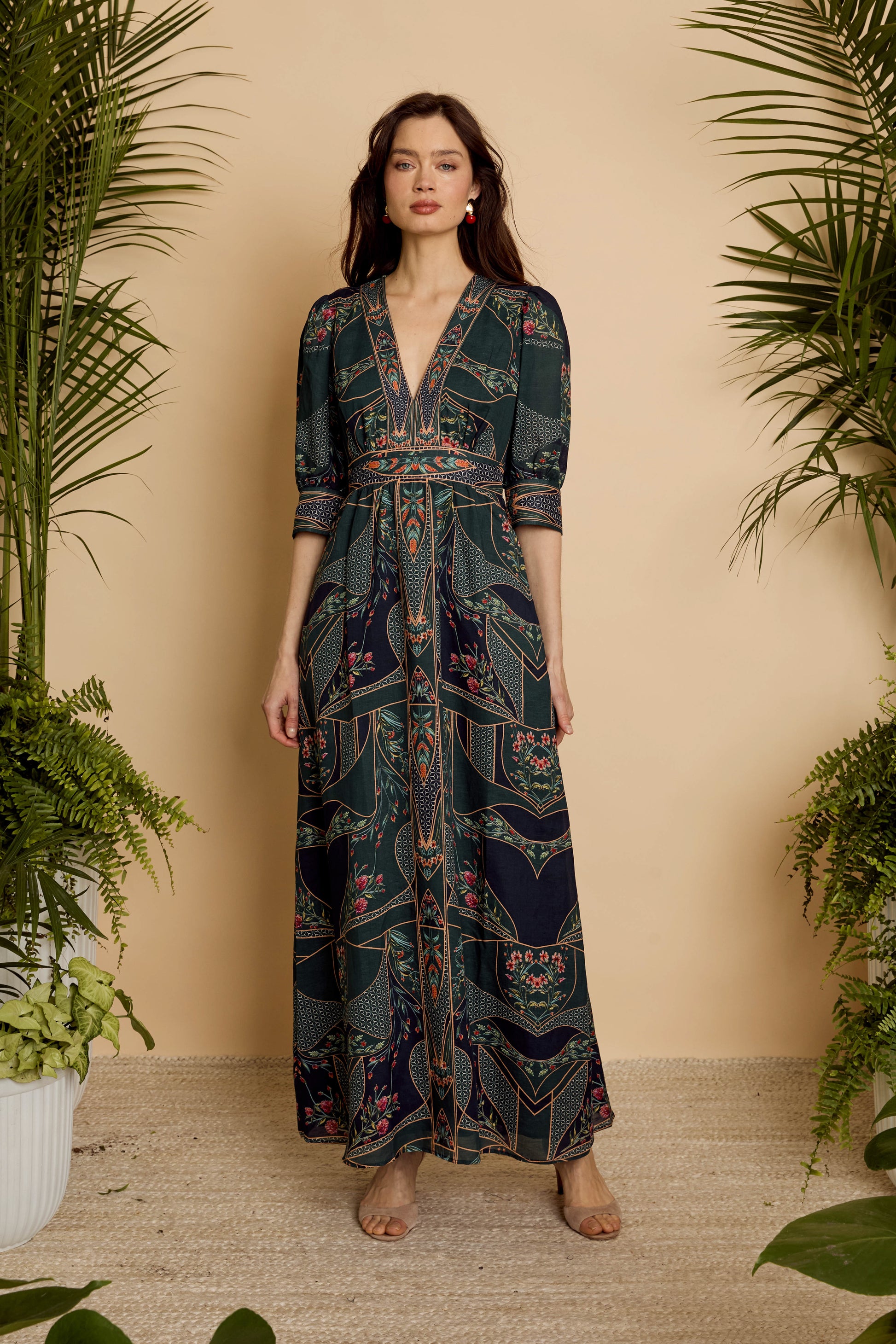 Aneta Dress in Patchwork Flower