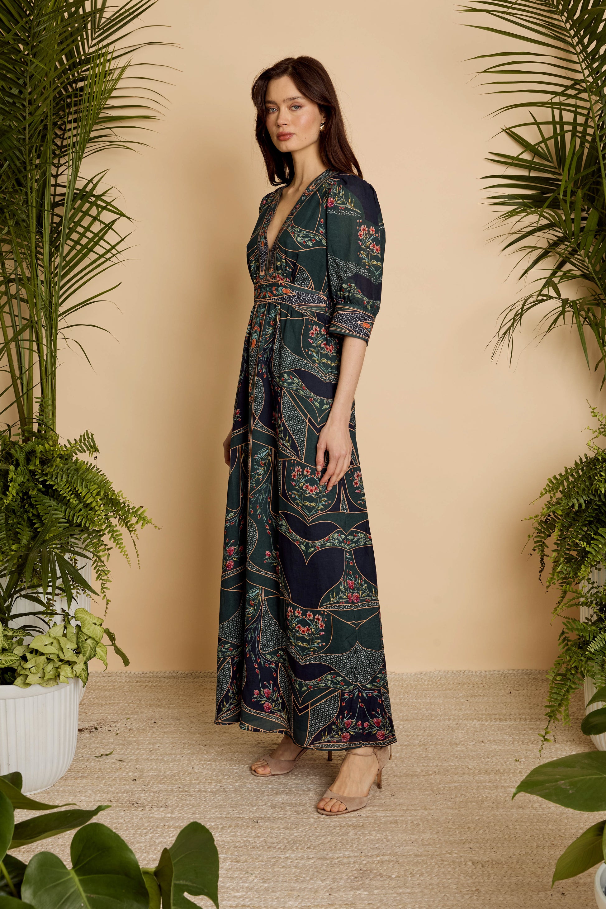 Aneta Dress in Patchwork Flower