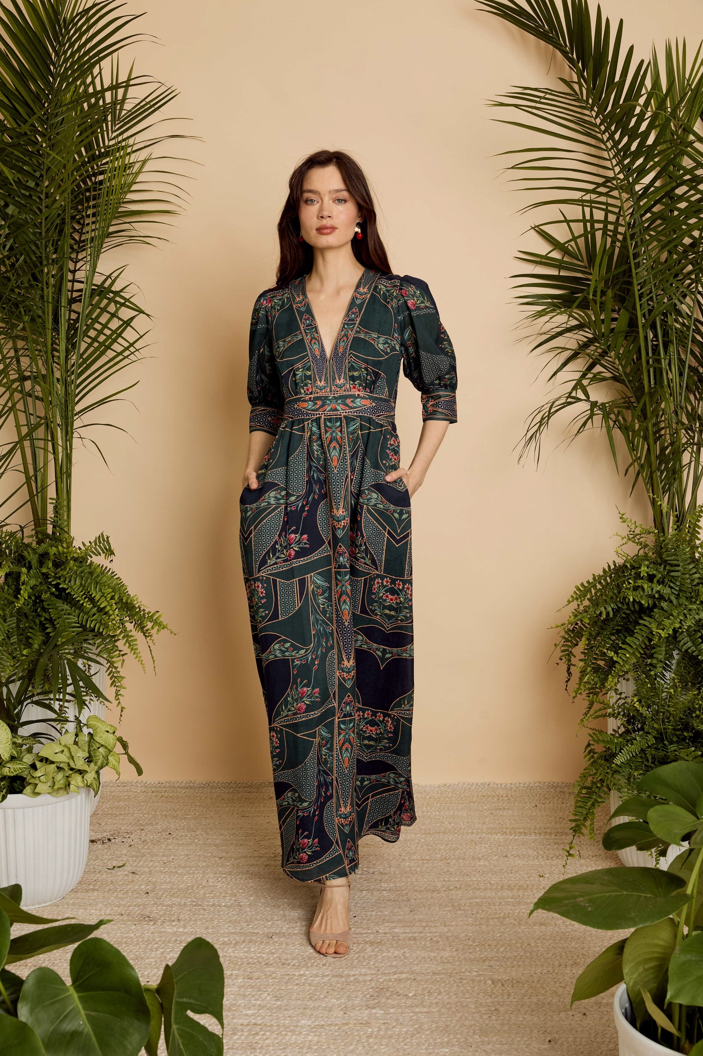 Aneta Dress in Patchwork Flower