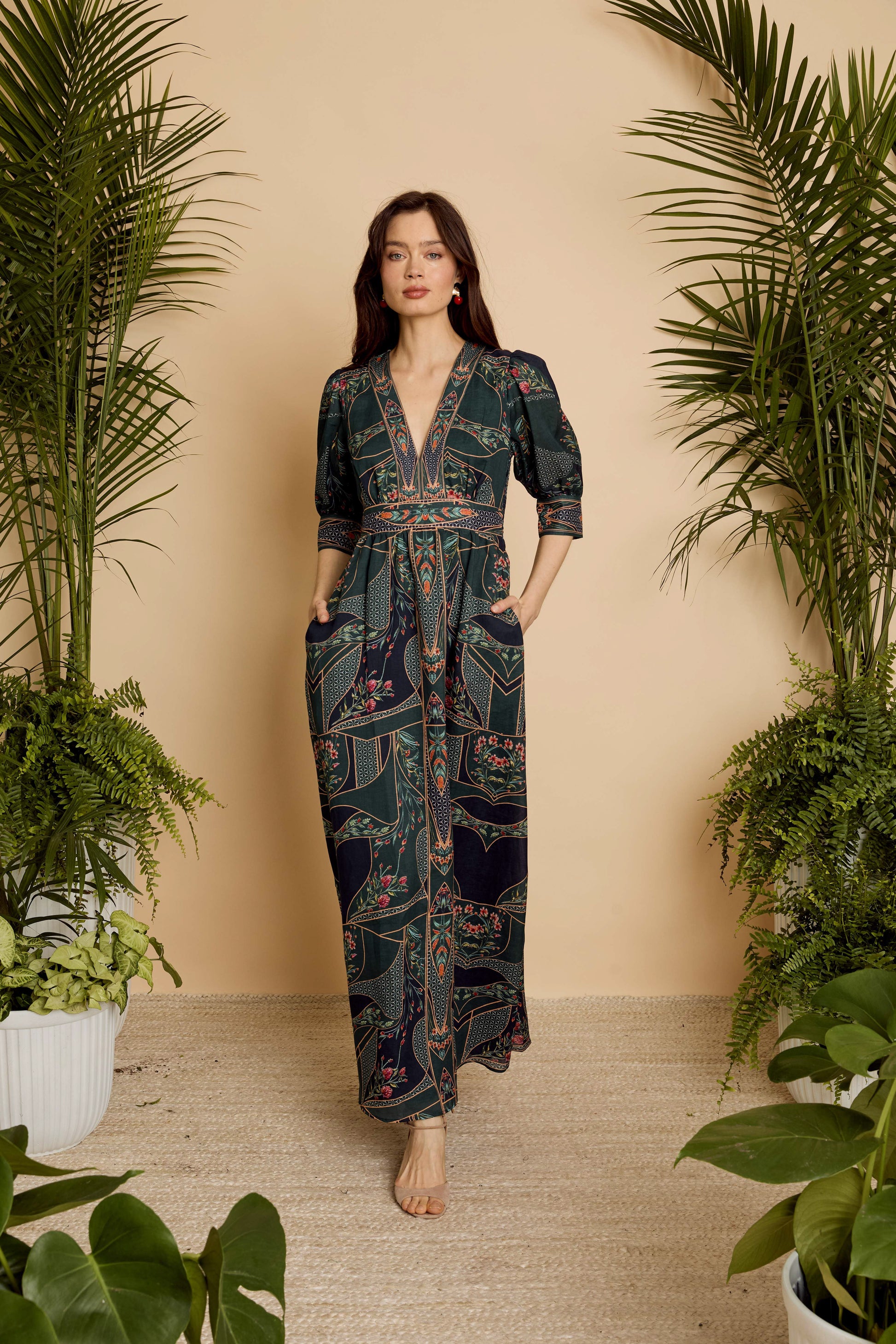 Aneta Dress in Patchwork Flower