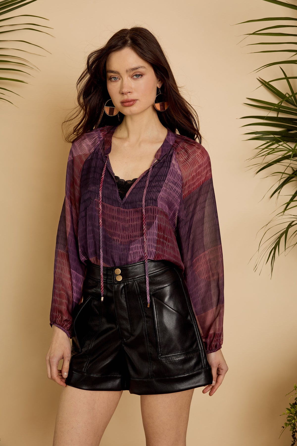 Sophie Top in Dusky Geo