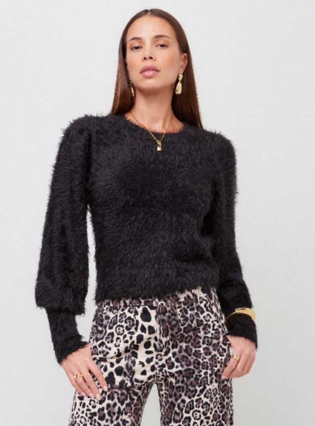 Lia Shirred Sleeve Sweater