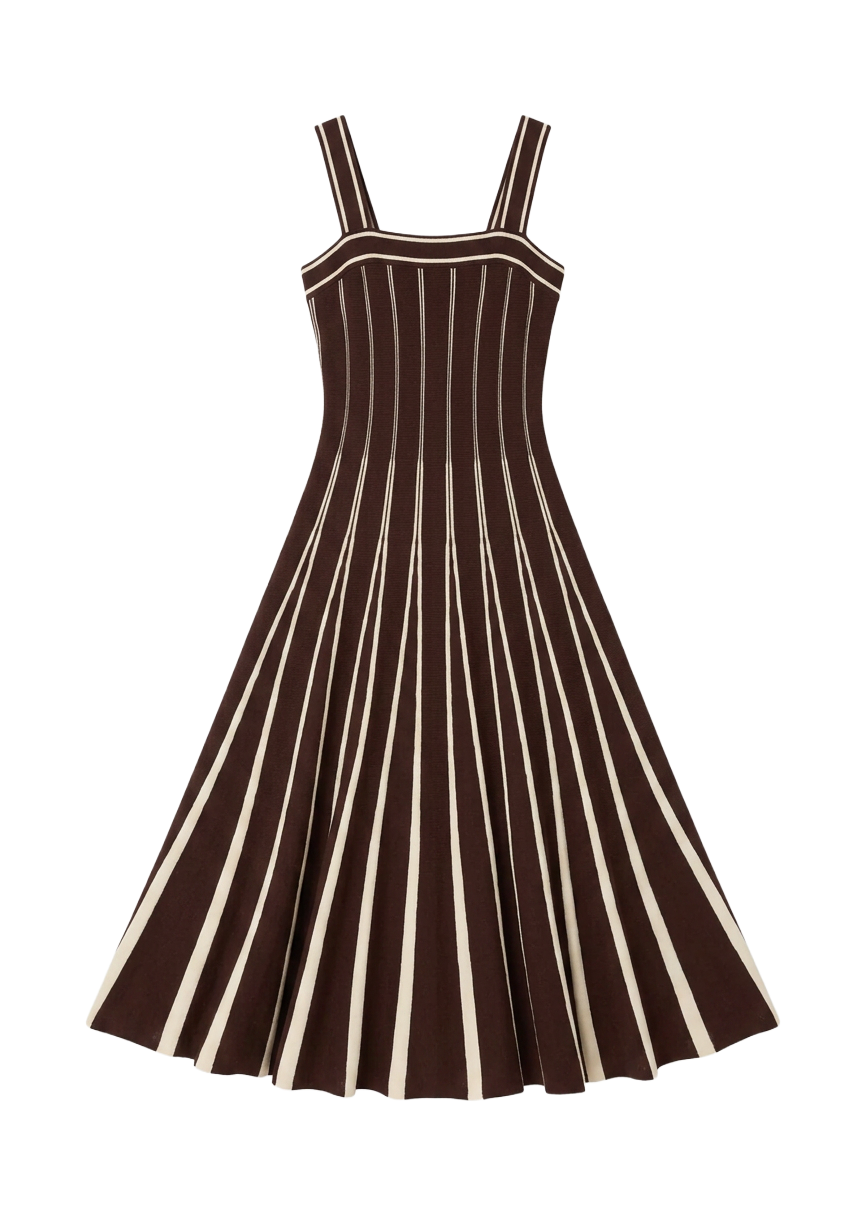 MARLEN STRIPED KNIT MAXI DRESS