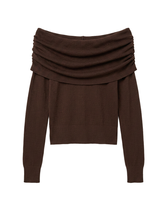 LIGHT MERINO OFF SHOULDER SWEATER 3"