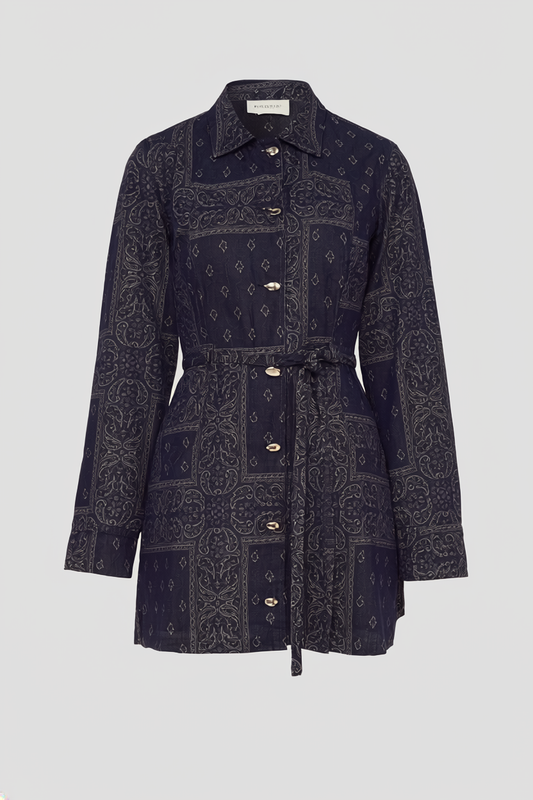 DELPHI JACQUARD DENIM DRESS