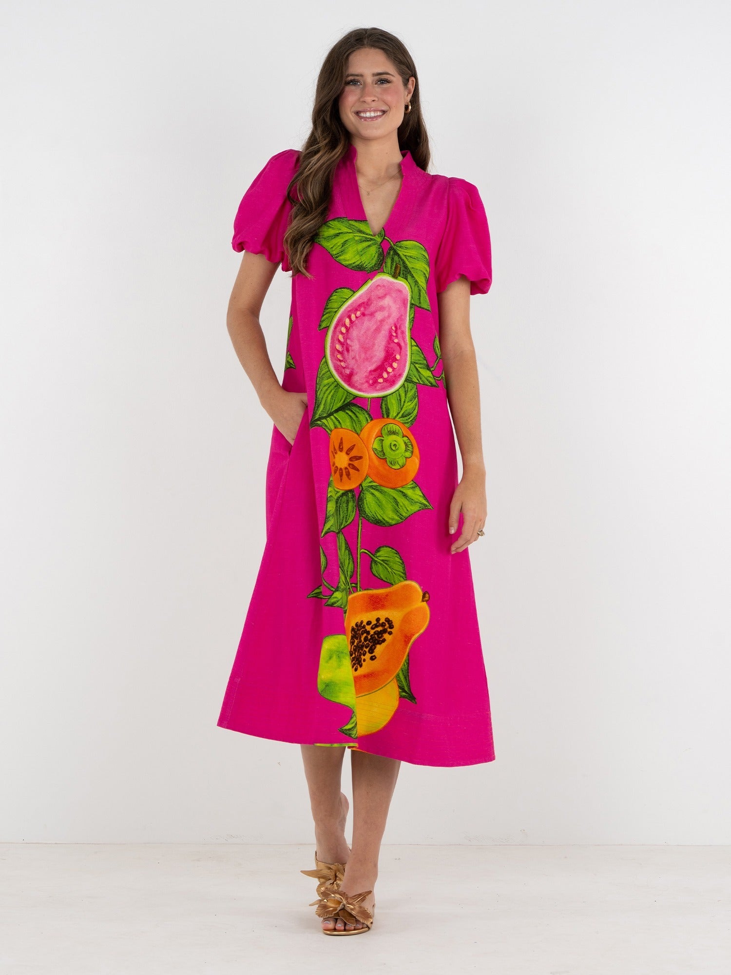 Hampton Dress - Papaya Vine
