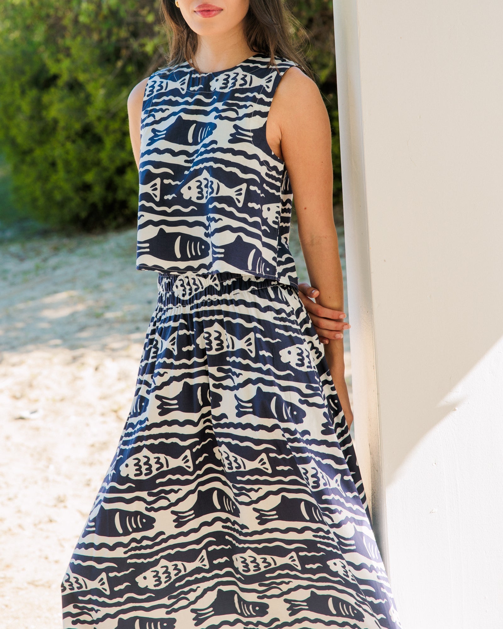 Pavilion Skirt, Fish Print