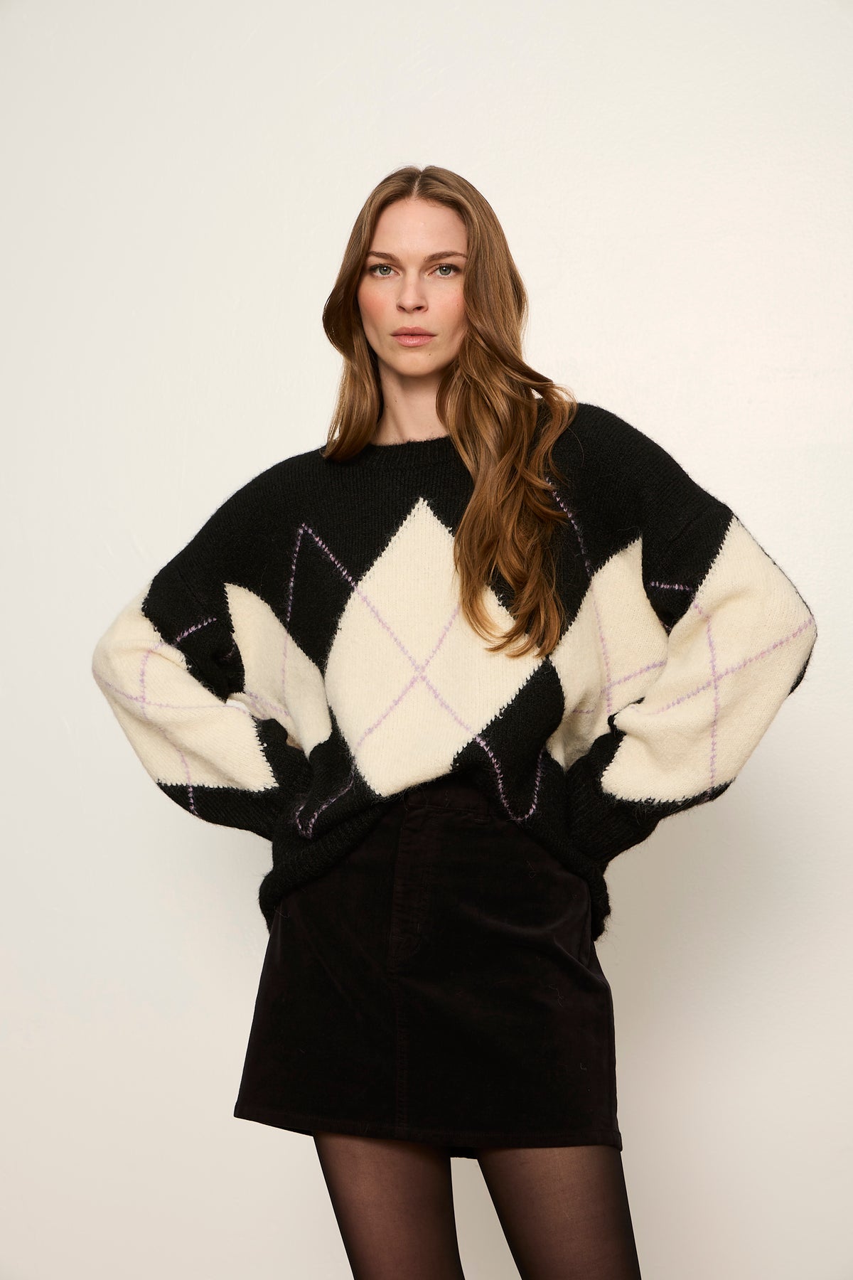 ARGYLE CREW SWEATER