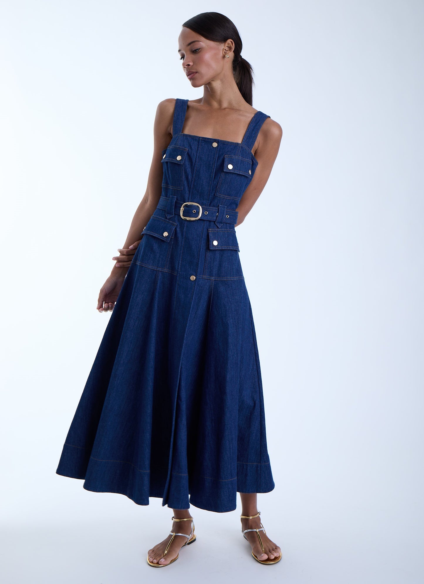 51084 - Jenna Denim Midi Dress