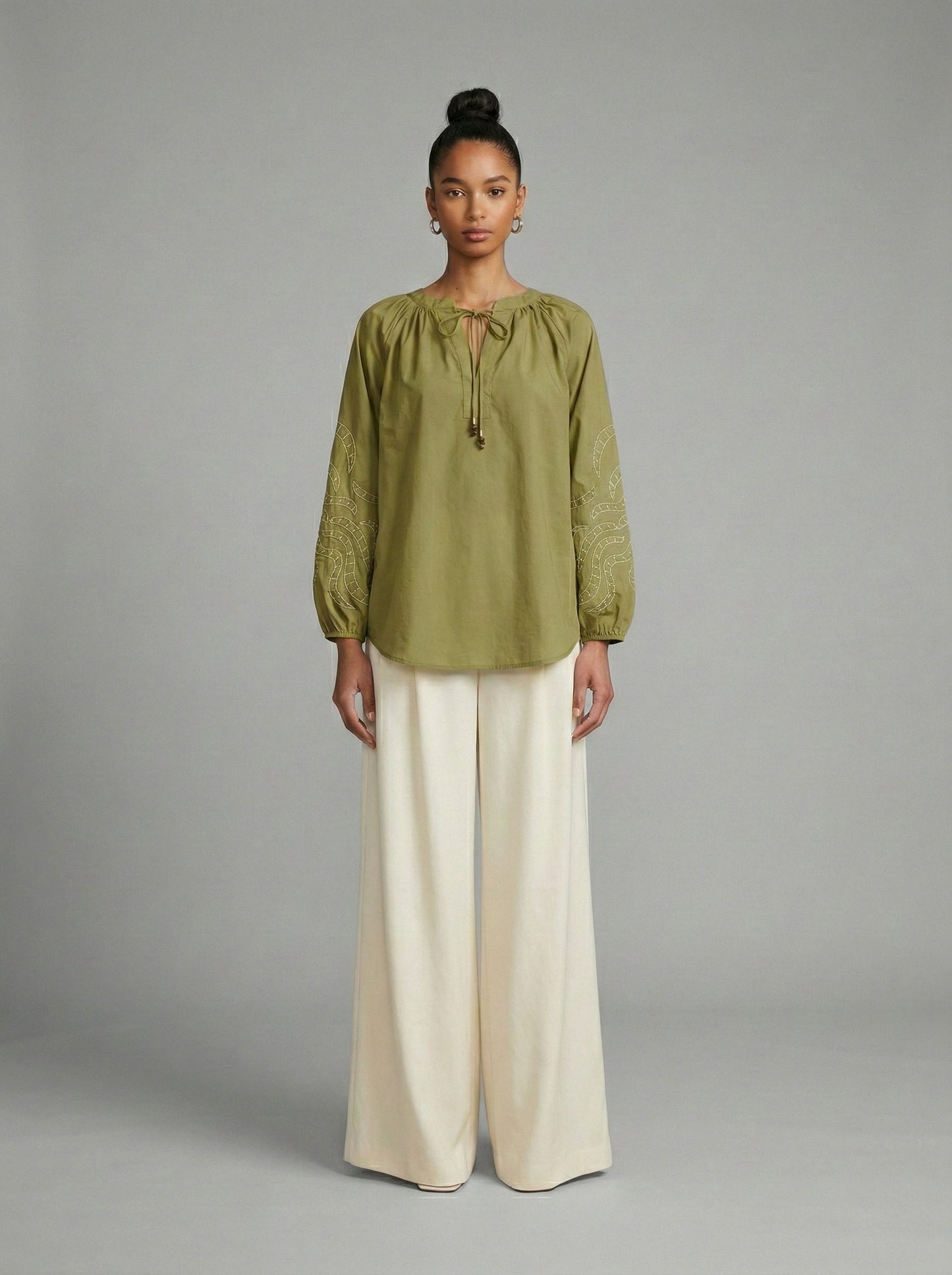 OLIVE GLOW BLOUSE