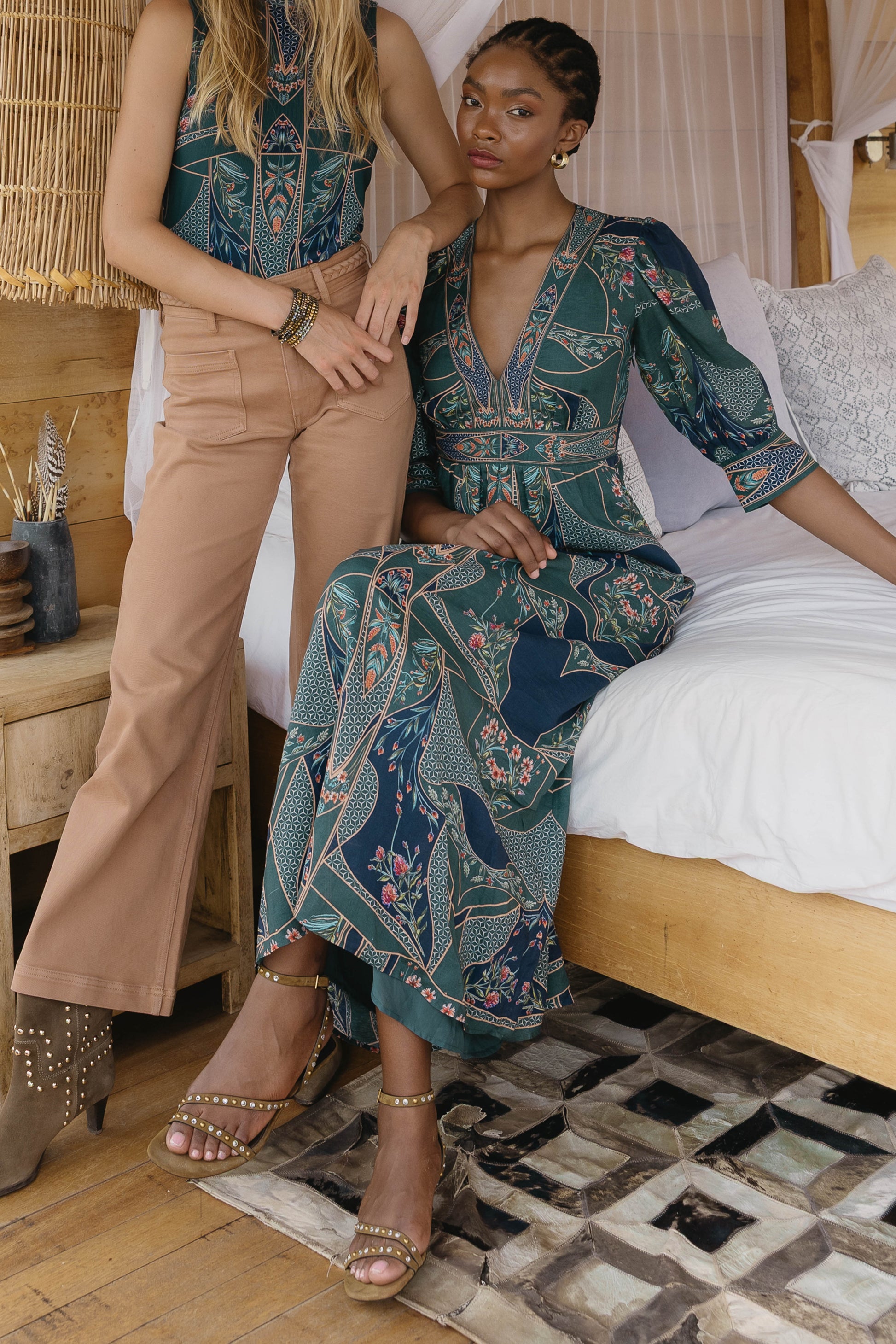 Aneta Dress in Patchwork Flower