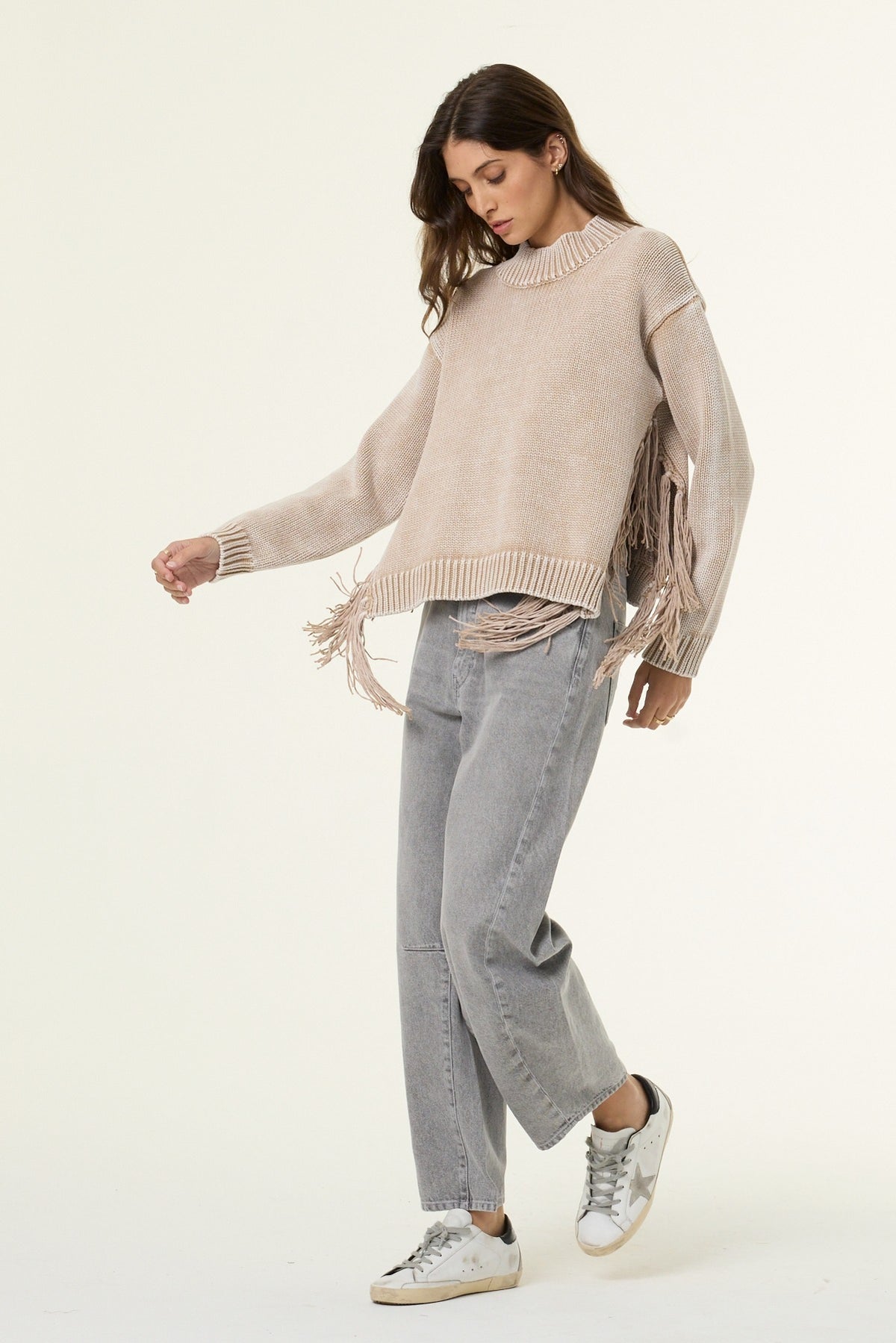 Houston Mock Neck Sweater // Sandstone Mineral Wash