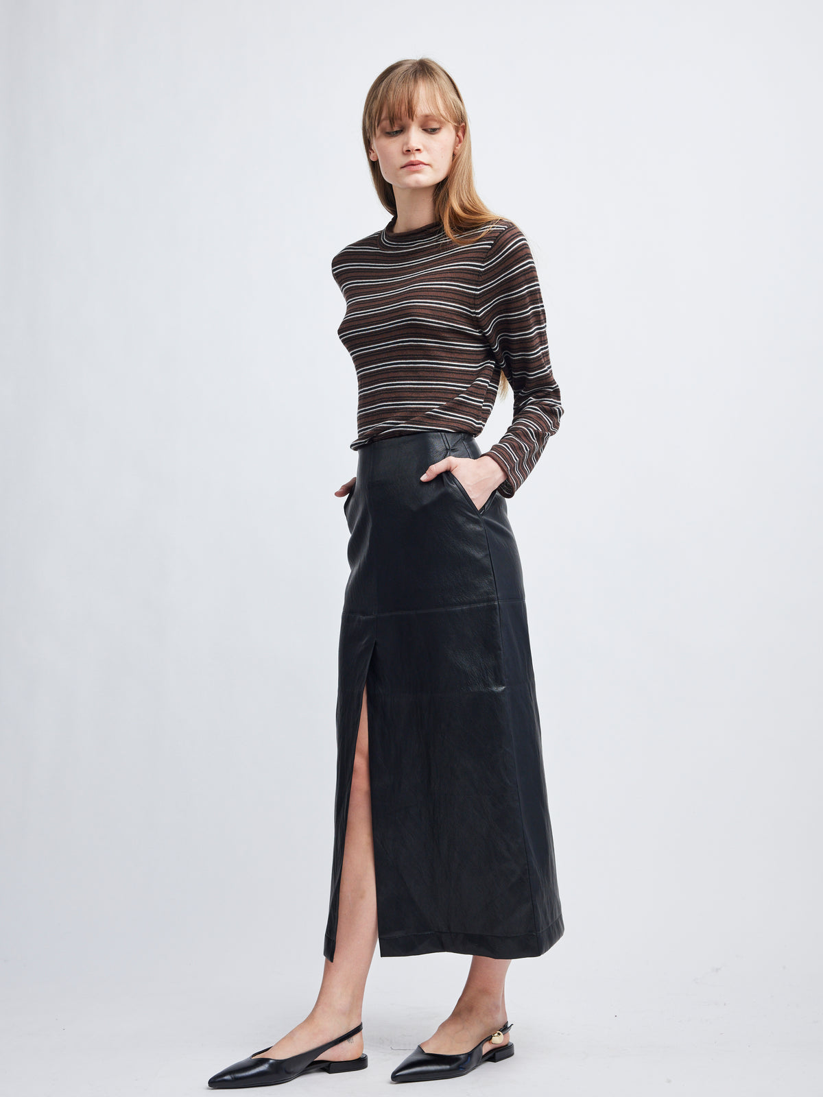 Lizzy Vegan Leather Pencil Skirt