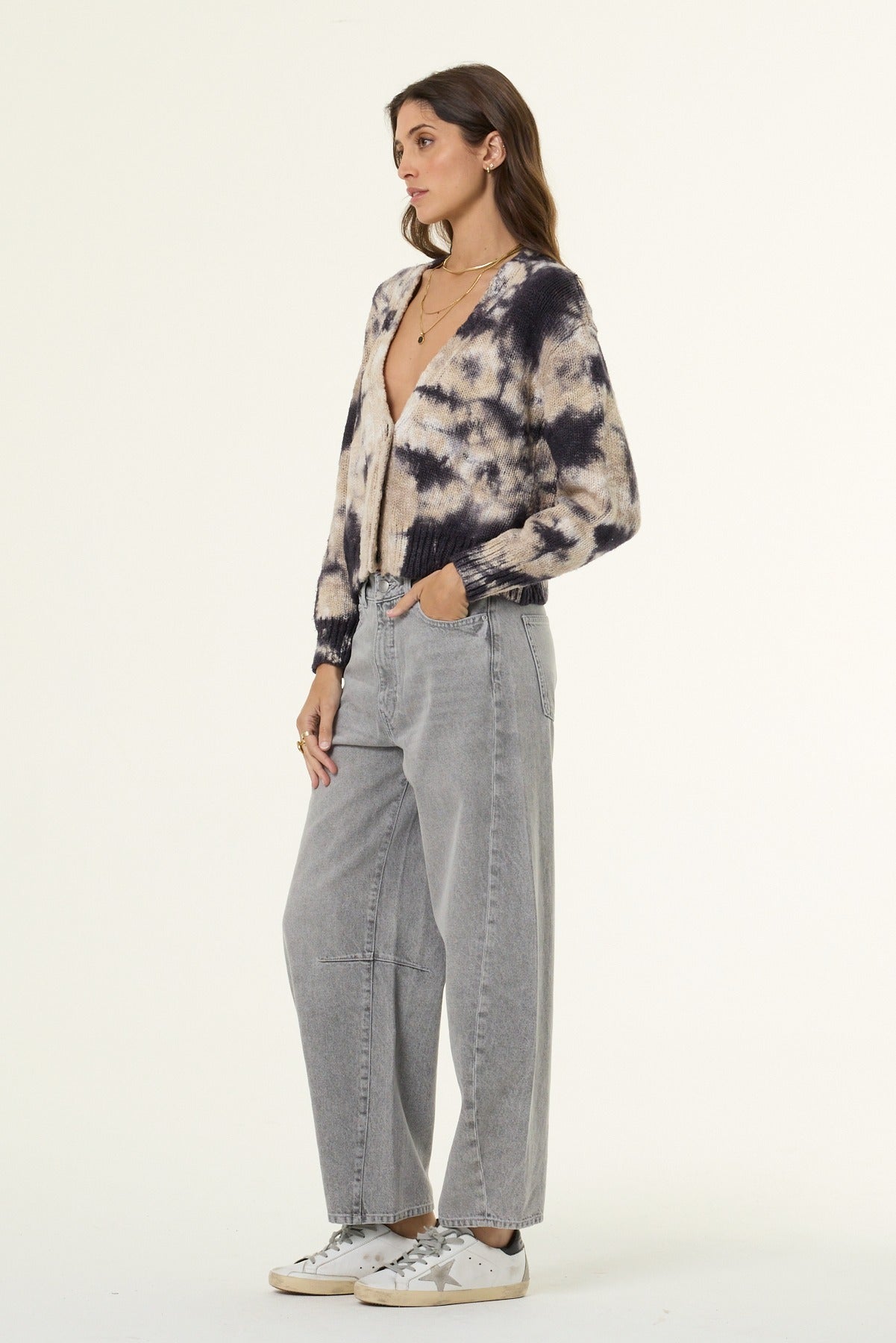 Clark Crop Cardigan // Midnight Galaxy Wash