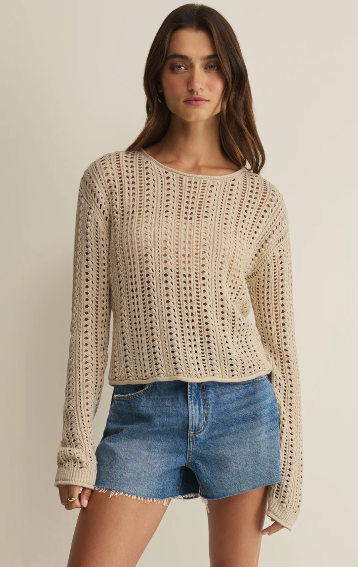 UPLAND CROCHET SWEATER TOP