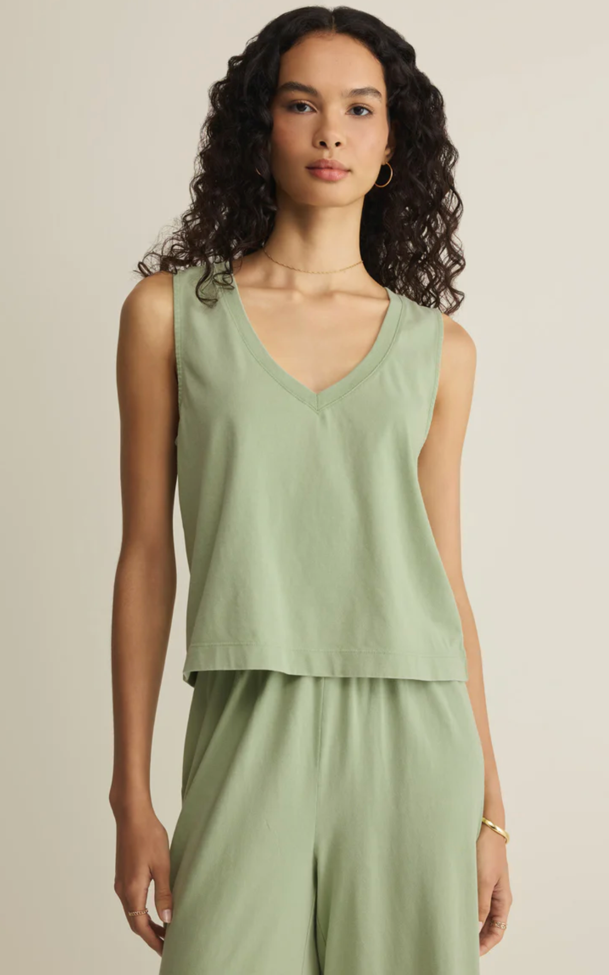 SLOANE V-NECK COTTON JERSEY TANK