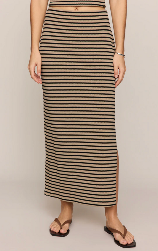 AINSLIE STRIPE MIDI SKIRT