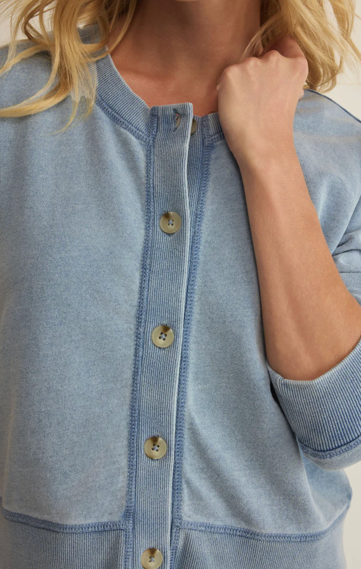 DAILY KNIT DENIM CARDIGAN
