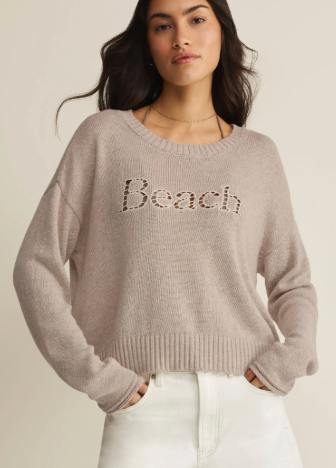 BEACH EMBROIDERED SWEATER