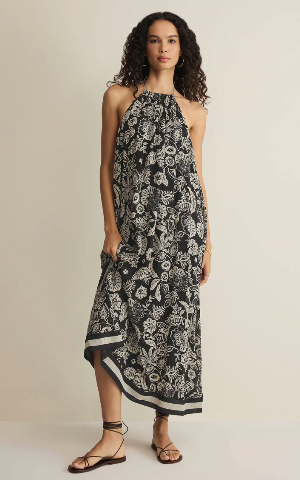 VIENTO LUZ FLORAL MIDI DRESS