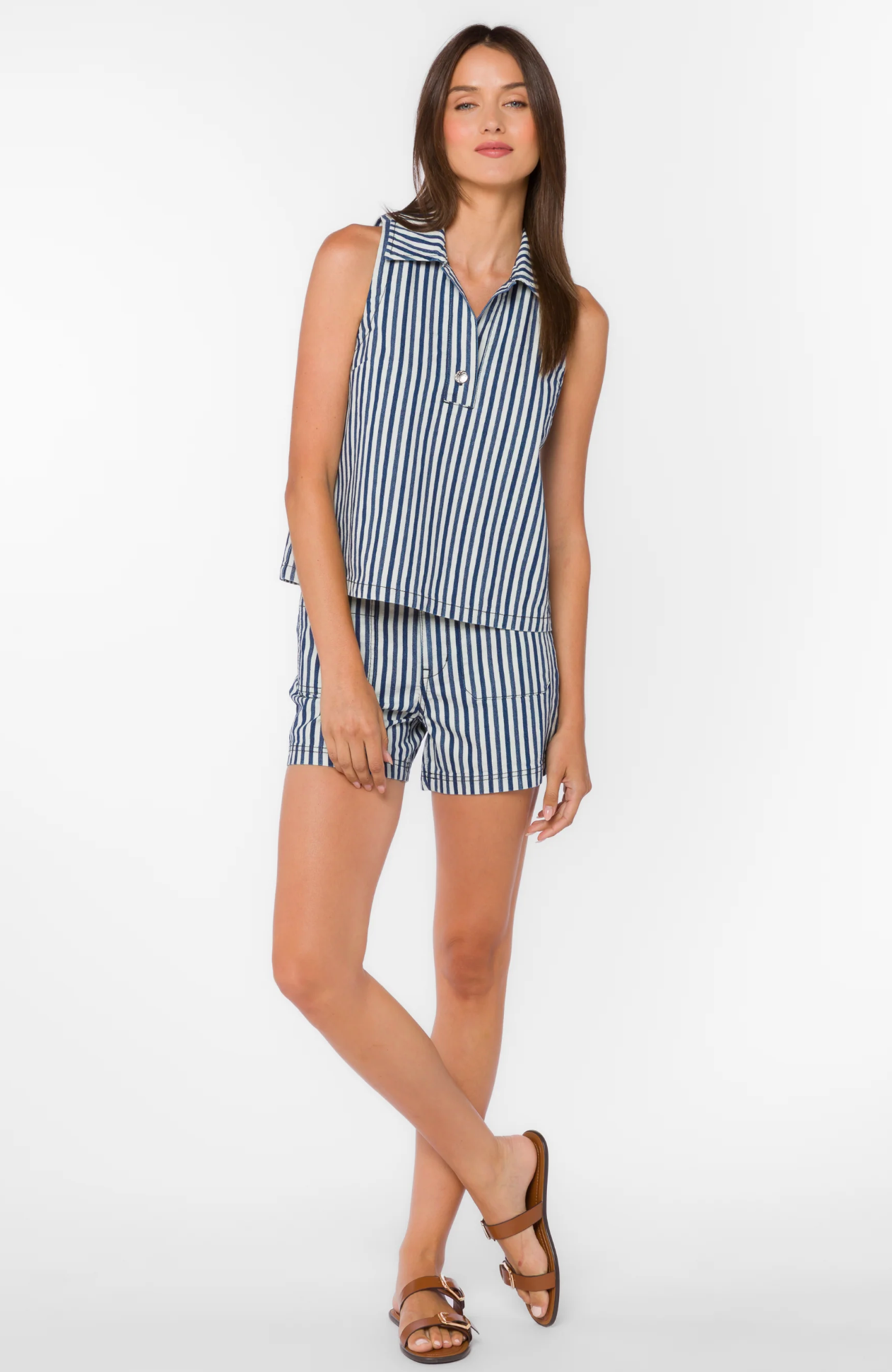 KENSEY INDIGO STRIPED TOP