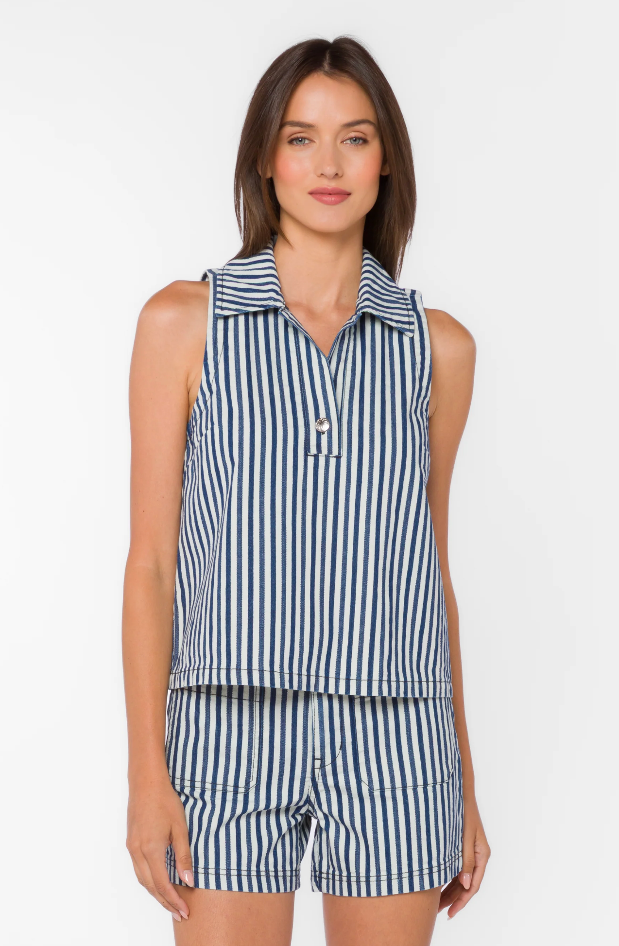 KENSEY INDIGO STRIPED TOP