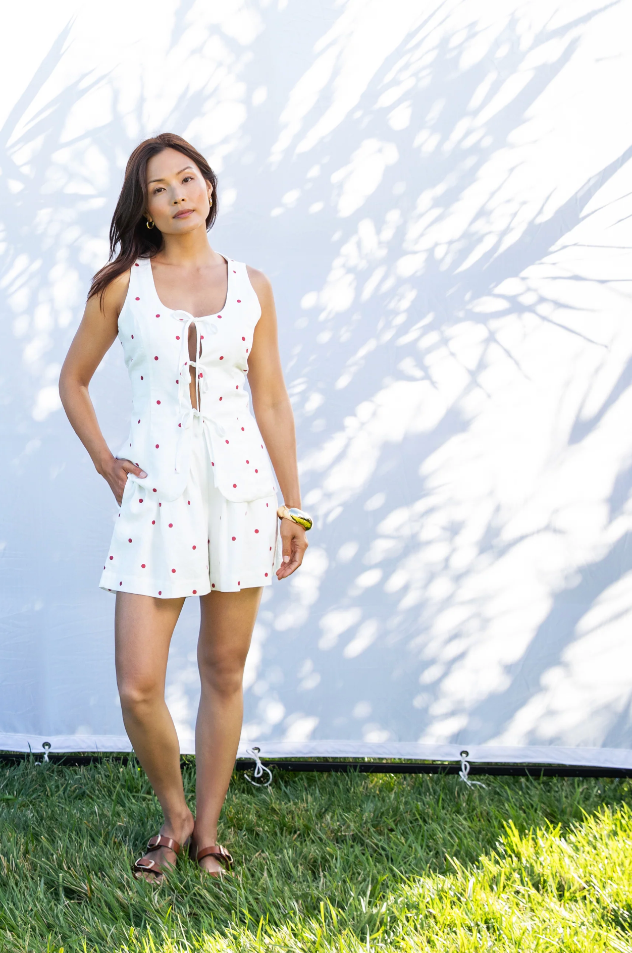 MAXWELL CARDINAL DOT SHORTS