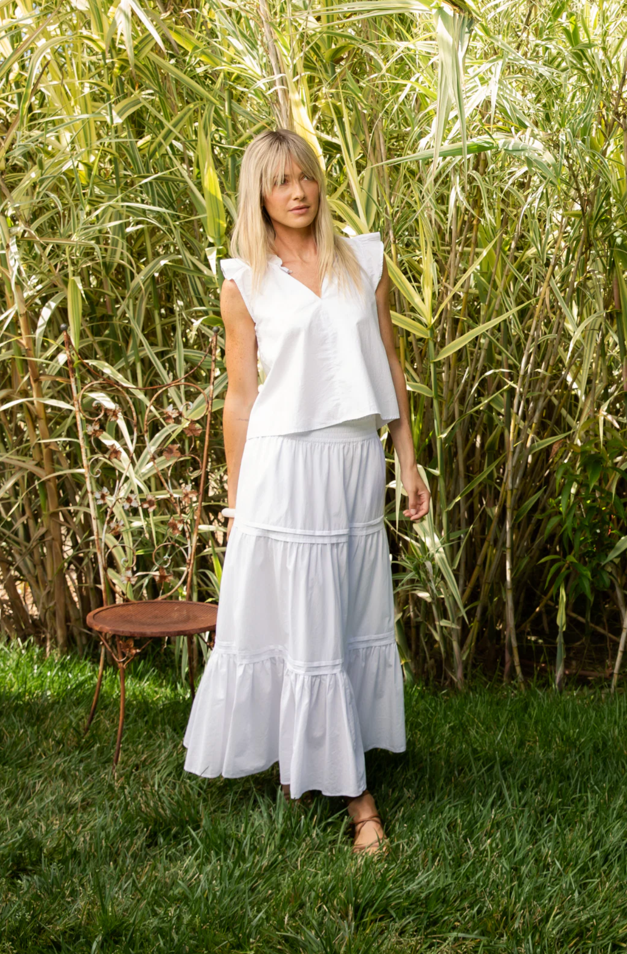 PAULINE OPTIC WHITE SKIRT