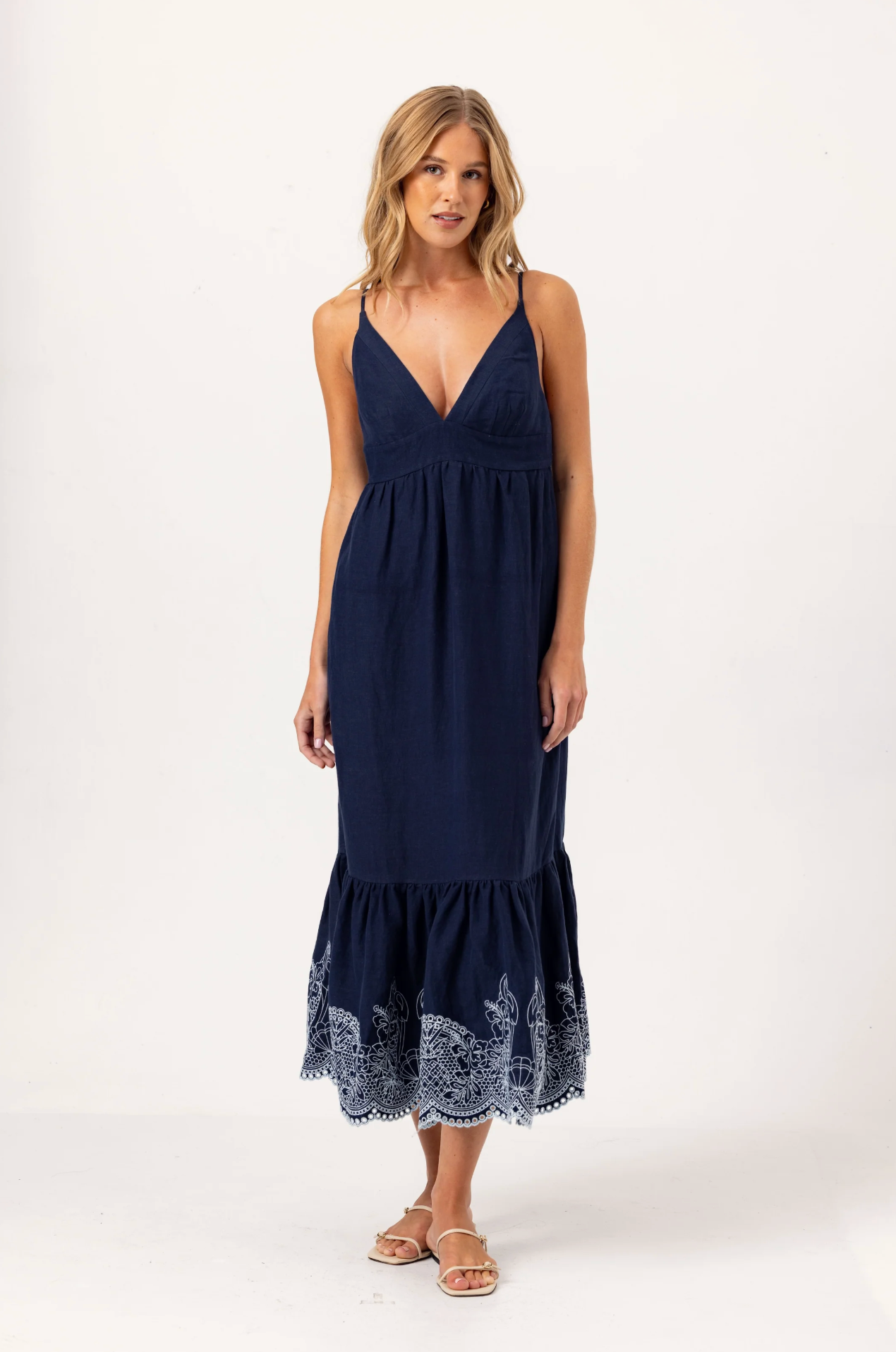 EMBROIDERED FELTON DRESS
